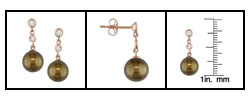 14k Gold Pearl and Diamond Earrings (8-8.5mm)