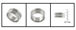 Titanium Brushed Finish Rounded Groove Flat Ring