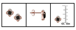 14k Pink Gold Cushion Smokey Quartz Earrings