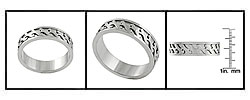 Stainless Steel Grooved Wave Style Flat Band