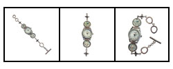 Bezel Set Roman Glass Sterling Silver Watch (Israel)