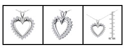 10k White Gold 1ct TDW Diamond Heart Pendant