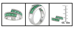 14k White Gold Emerald & 1/4ct TDW Diamond Ring