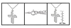 Sterling Silver CZ Christian Cross Necklace