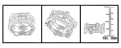 Sterling Silver Basket Weave CZ Band