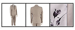 Via Spiga Women's 3-button Ecru Paint Suit