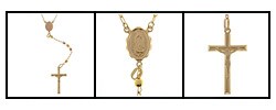 14k Tri-Color Gold 26-inch Italian Style Rosary