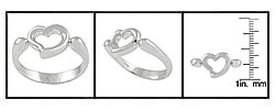 Sterling Silver Heart Cut-out Ring