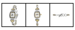 Geneva Platinum Two-tone Toggle Bracelet Watch