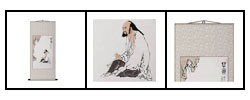 'Lakeside Scenery' Chinese Art Wall Scroll Painting