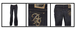 Blumarine Rhinestone Embellished Wide Leg Jeans