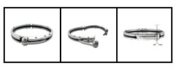 Stainless Steel Rubber Center Cuff Bangle Bracelet