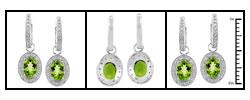 14k White Gold 1/6ct TDW Diamond Peridot Earrings