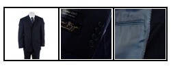 Andrew Fezza Men's Navy Pinstripe 3-Button Suit