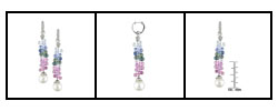 14k Gold South Sea Pearl Multi Sapphires Earrings (10-11mm)