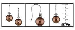 Cultured Tahitian Pearl and 1/4ct Diamond Earrings (10-11mm)