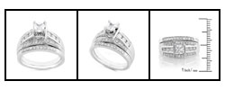 14k White Gold 1ct Diamond Bridal Rings Set (HI, I1-I2)