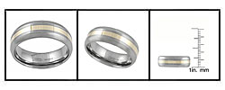 Tungsten and 14k Yellow Gold Comfort Band Ring