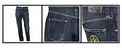 Dolce & Gabanna Cotton Gold Embroidery Jeans
