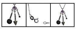 Amethyst and Rhodolite Mycenaen Charm Necklace (Israel)