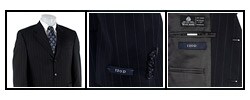 Izod Men's Navy Pinstripe 3-button Wool Suit