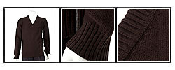 Dolce & Gabbana Chocolate Wool V-neck Sweater