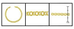 14k Yellow Gold 8-inch Classic Double-hoop Charm Bracelet