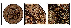 Red Persian Court Jewel Wool/ Silk Rug (4' Round)