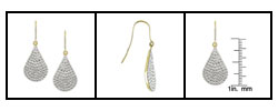 10k Gold White Crystal Teardrop Earrings (Case of 6)