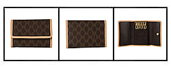 Celine Dark Brown PVC Logo Key Holder