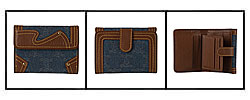Celine Blue Fabric Logo French Wallet