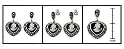 Black Onyx Mother of Pearl Cameo Earrings