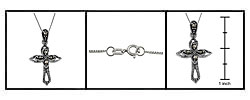Sterling Silver Marcasite Cross Necklace