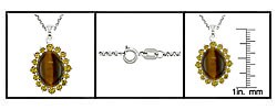 Sterling Silver Tiger's Eye Citrine Necklace (Case of 6)