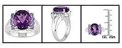 Sterling Silver Amethyst Tanzanite Ring