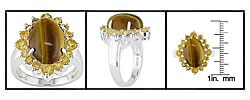 Sterling Silver Tiger's Eye Citrine Ring