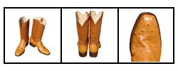 Jurassic Men's Two-tone Cognac Ostrich Cowboy Boots