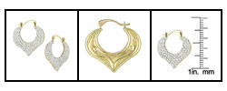 10k Yellow Gold Crystal Swirl Heart Earrings