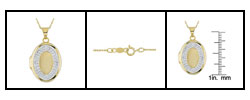 10k Yellow Gold Oval Crystal Locket Necklace