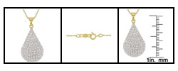 10k Yellow Gold White Crystal Teardrop Necklace (Case of 6)