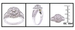 14k White Gold 1 1/2ct TDW Diamond Cluster Ring