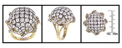 18K Yellow Gold and Diamonds Cocktail Ring