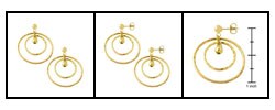 14k Yellow Gold Saturn Dangle Earrings