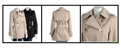 Anne Klein Short Double-breasted Trench Coat