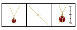 14k Gold and Enamel Lady Bug Necklace