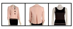 Tahari ASL Women's Pink/ Black 3-piece Pant Suit