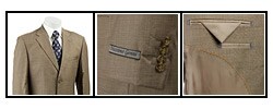 Massimo Genni Men's Tan Sharkskin 2-button Suit