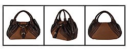 Fendi Brown Three-tone Pebbled Leather Spy Bag
