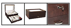 Brown Leather Jewelry Watch Storage Box