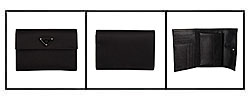 Prada Black Nylon Metal Logo Tri-fold Wallet